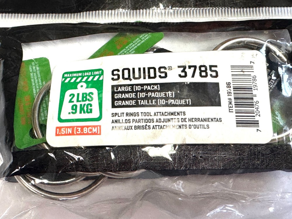 NEW Ergodyne Squids 3785 Tool Tethering Split Ring Attachment 1.5" Diameter ~ FS