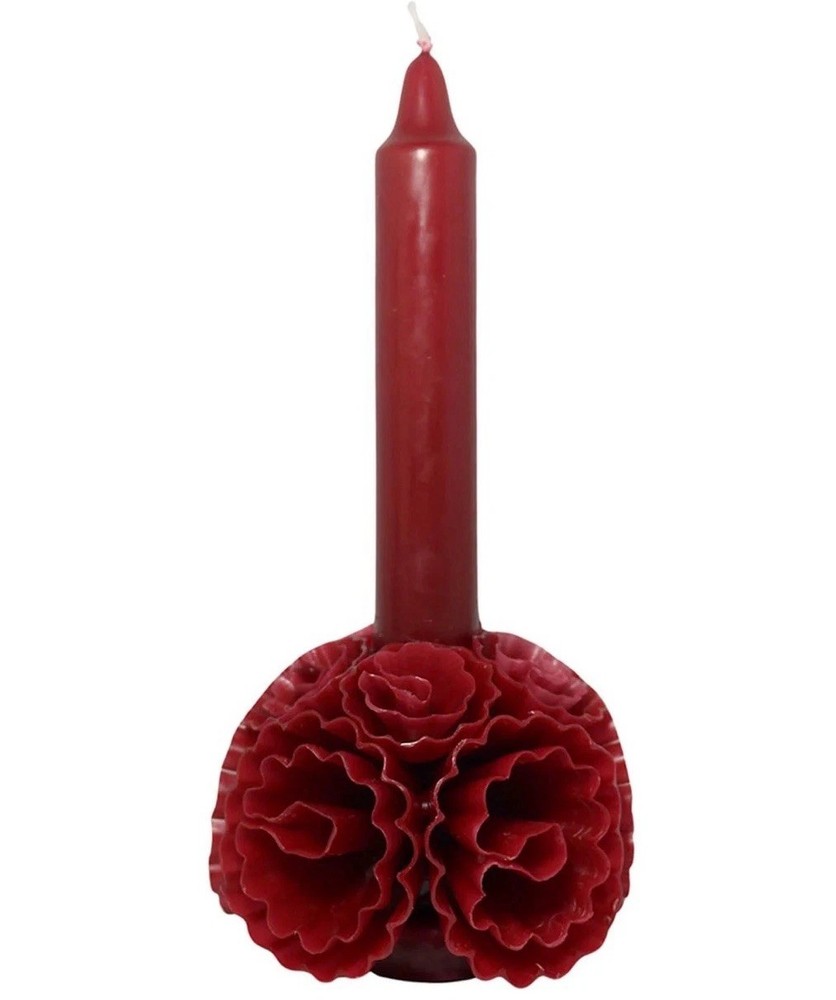Halloween Red Floral Taper Candle Small
