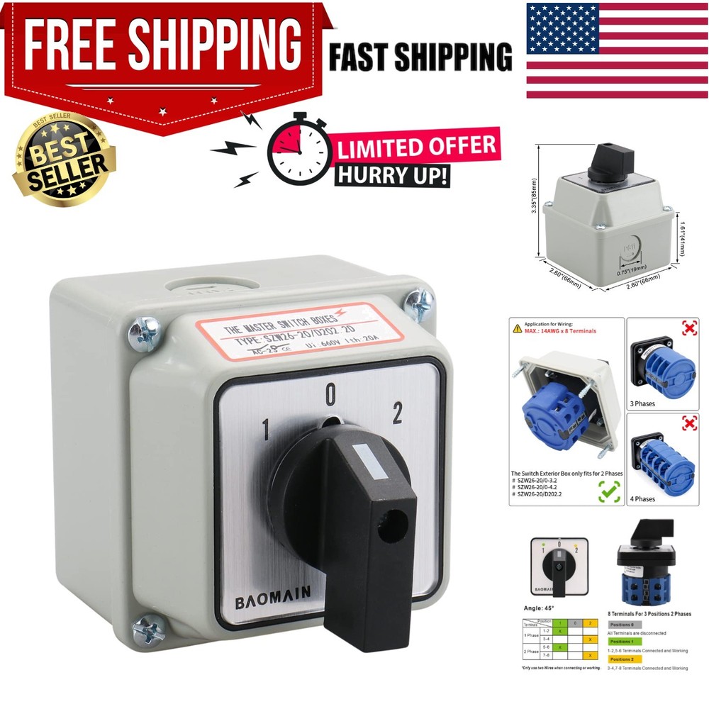 Universal Rotary Changeover Switch --S with Small Master Switch Exterior Box ...