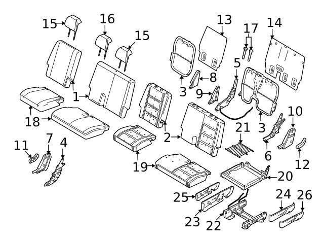Genuine Ford Headrest 8A4Z-74611A08-AA