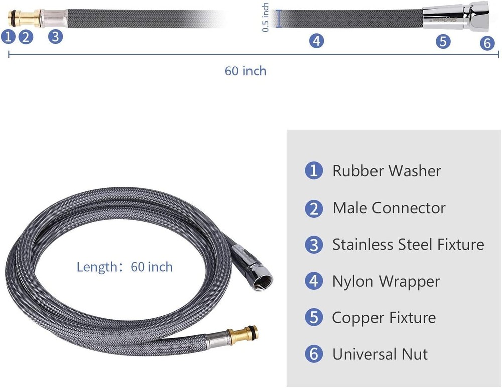 Pull Out Replacement Hose for Moen Kitchen Faucet 159560 Replacement part