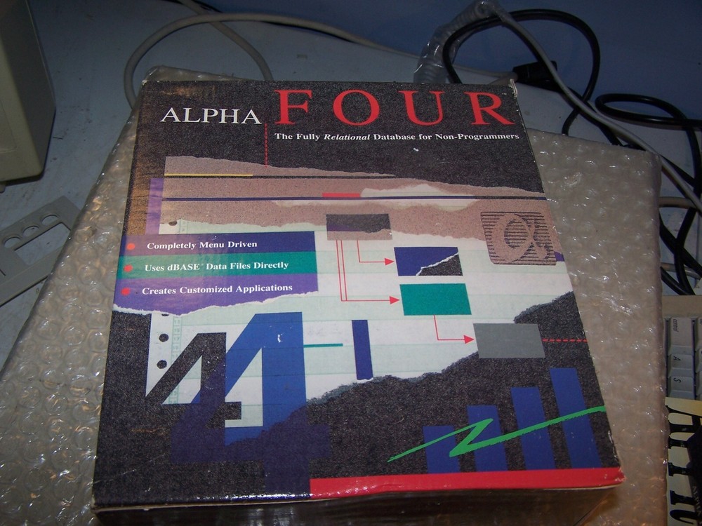 Vintage Alpha Four DBase Compatible Software on 5.25 Disks for PC