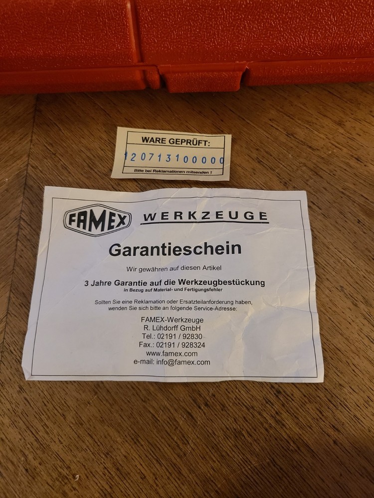 Famex Torque Wrench DIN-ISO 6789