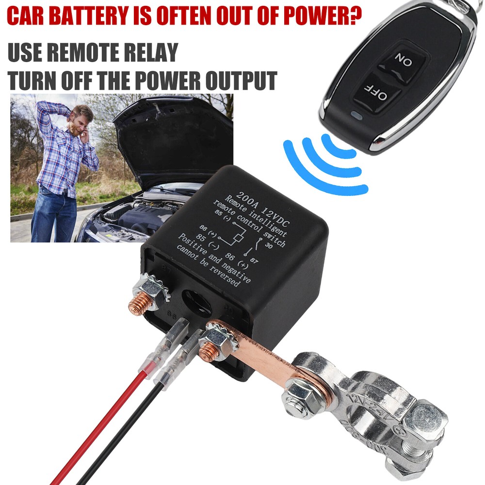 Car Battery Disconnect Switch Remote Control Power Kill Master Isolator Cut Off
