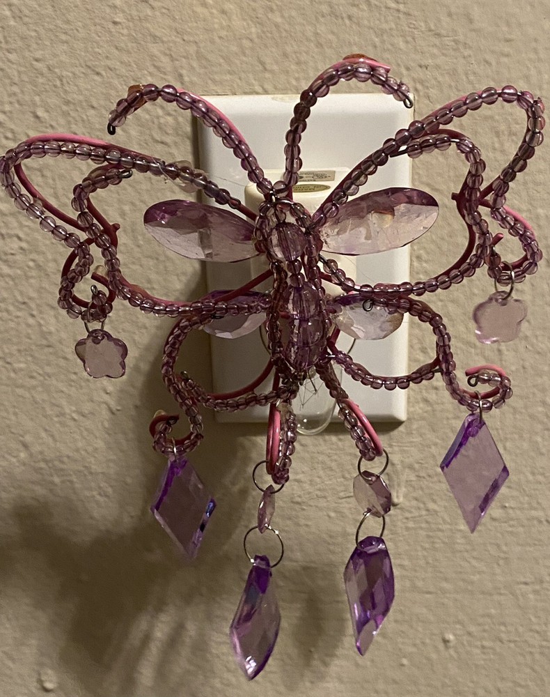 Butterfly Nightlight With Purple Rhinestones