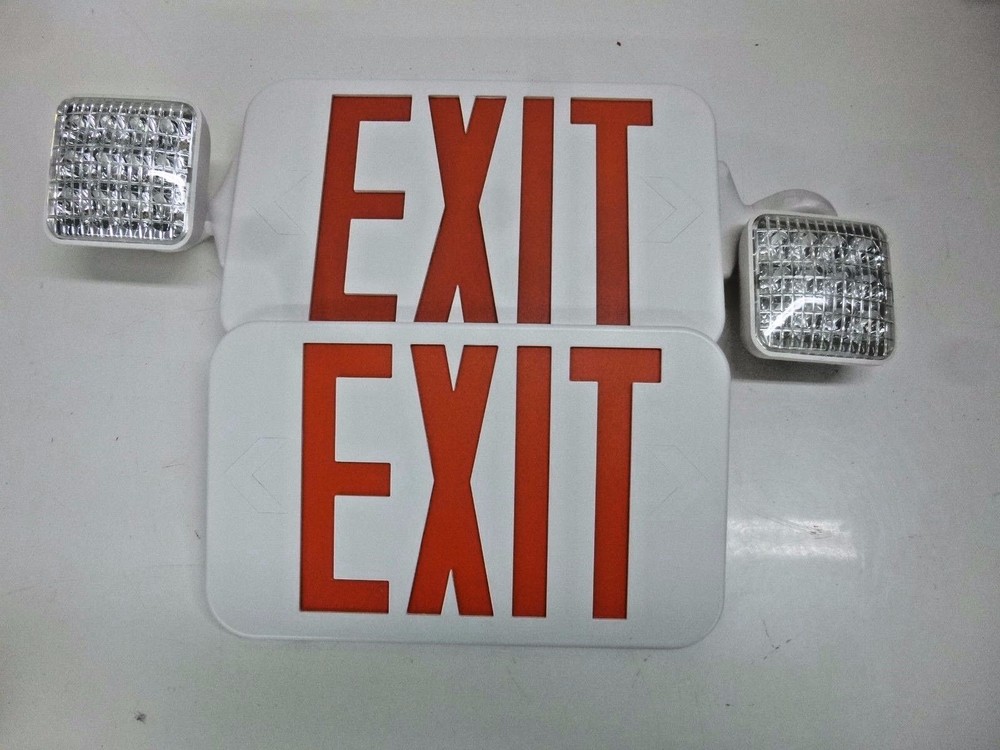 NEW!! FULHAM FIREHORSE EXIT LIGHT LIGHTING LED EXIT SIGN COMBO, FHEC33WR