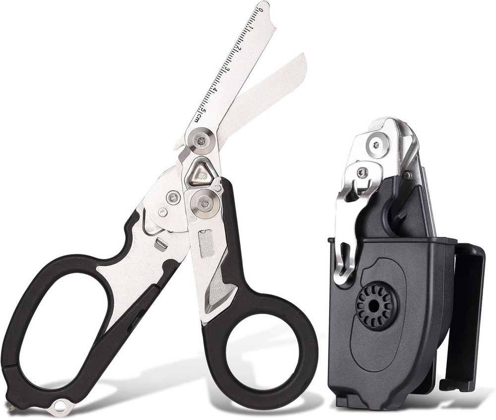 6-in-1 foldable Trauma Shears,Camping Tools Emergency Response Medical Scissors