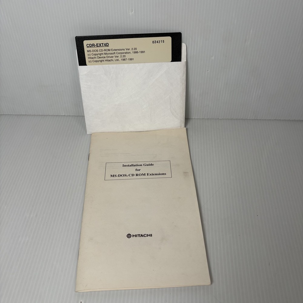 Hitachi MS-DOS CD-ROM Extensions & Driver Ver 2.20 Floppy Disk & Manual
