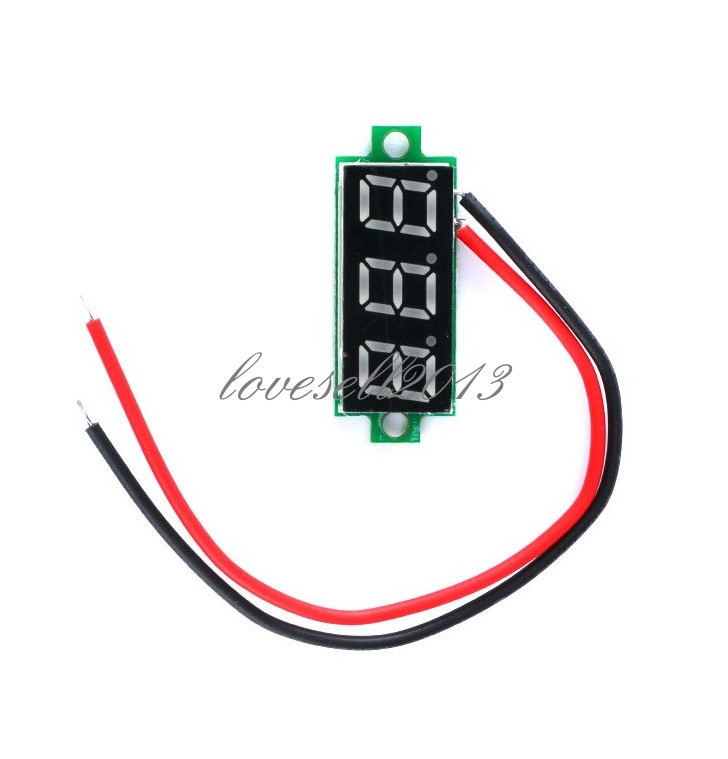 1X Green 0.28" 2 Wire Mini DC Digital Panel Voltmeter Panel Mount LED Voltage