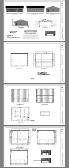 40x30 3-Car Garage -- 1,200 sqft -- PDF Floor Plan -- Model 1C