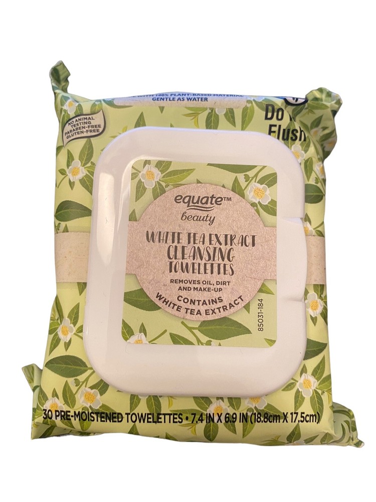 Equate White Tea Makeup Remover Cleansing Towelettes, 30 Count