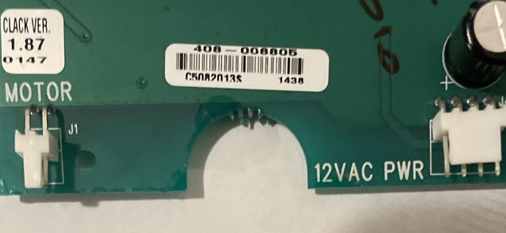 Clack WS1 Water Softener Control Board 408-008805 Ver 1.87