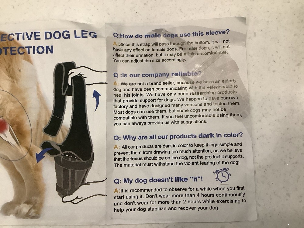 Go Go Paw Dog Back Left Leg Brace Size Small