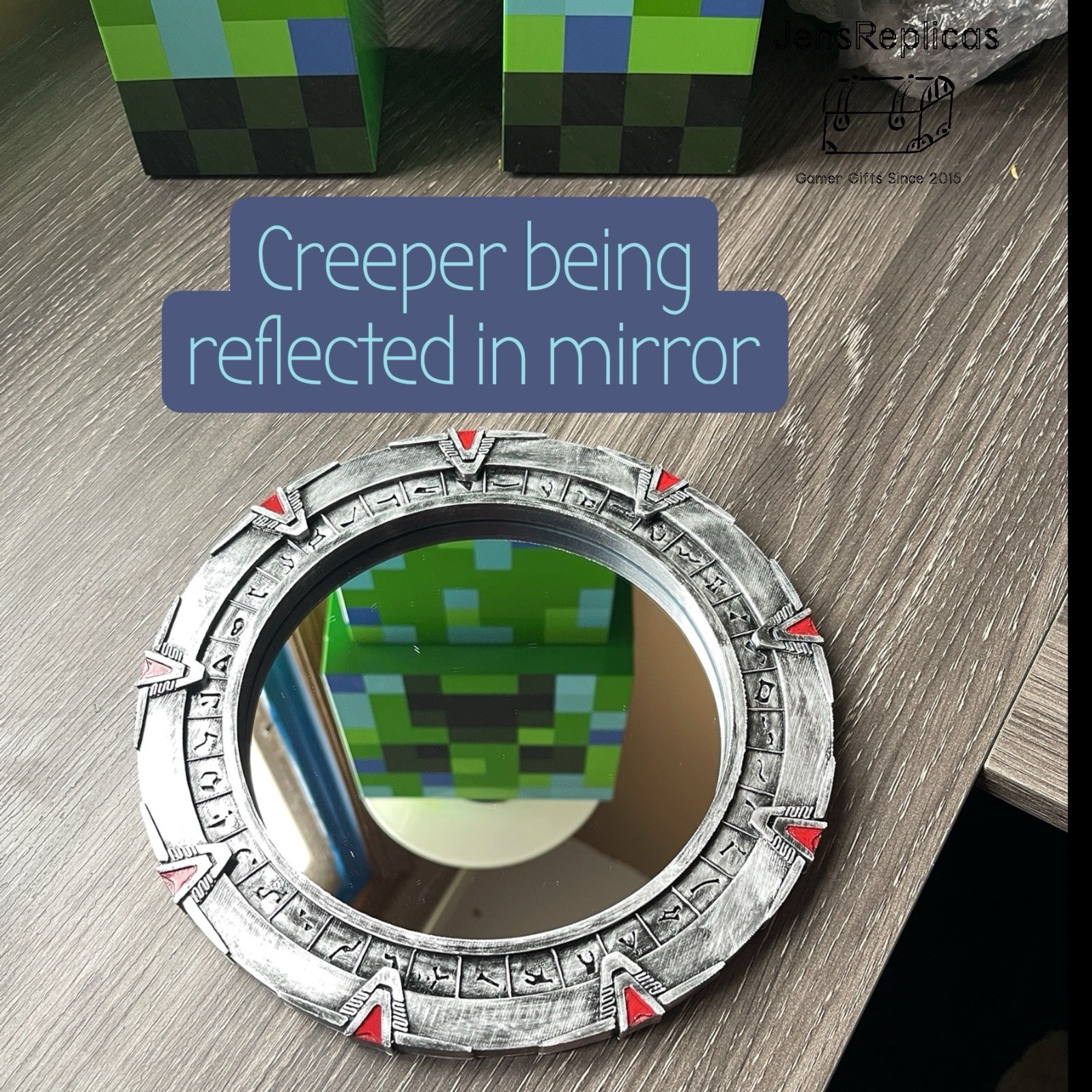 STARGATE HAND PAINTED 8” WALL MIRROR Or MAKEUP MIRROR FOR VANITY