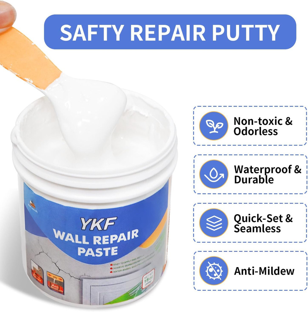 Drywall Patch Repair Kit, 18 Oz Spackle Wall Repair Paste with Scraper, Easy Wal