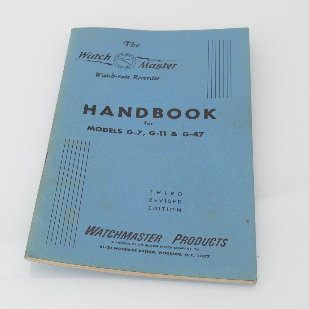 Watchmaster Handbook Third Revised Edition Watchmakers Information For Timer