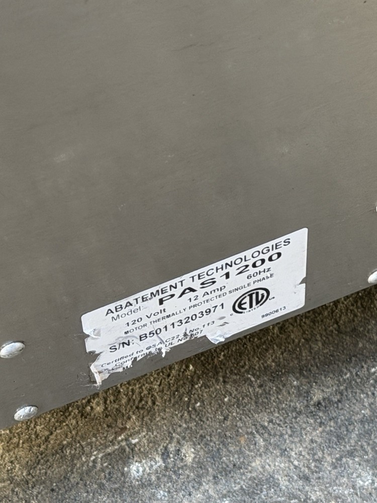 Abatement technologies Pas1200 air scrubber #6