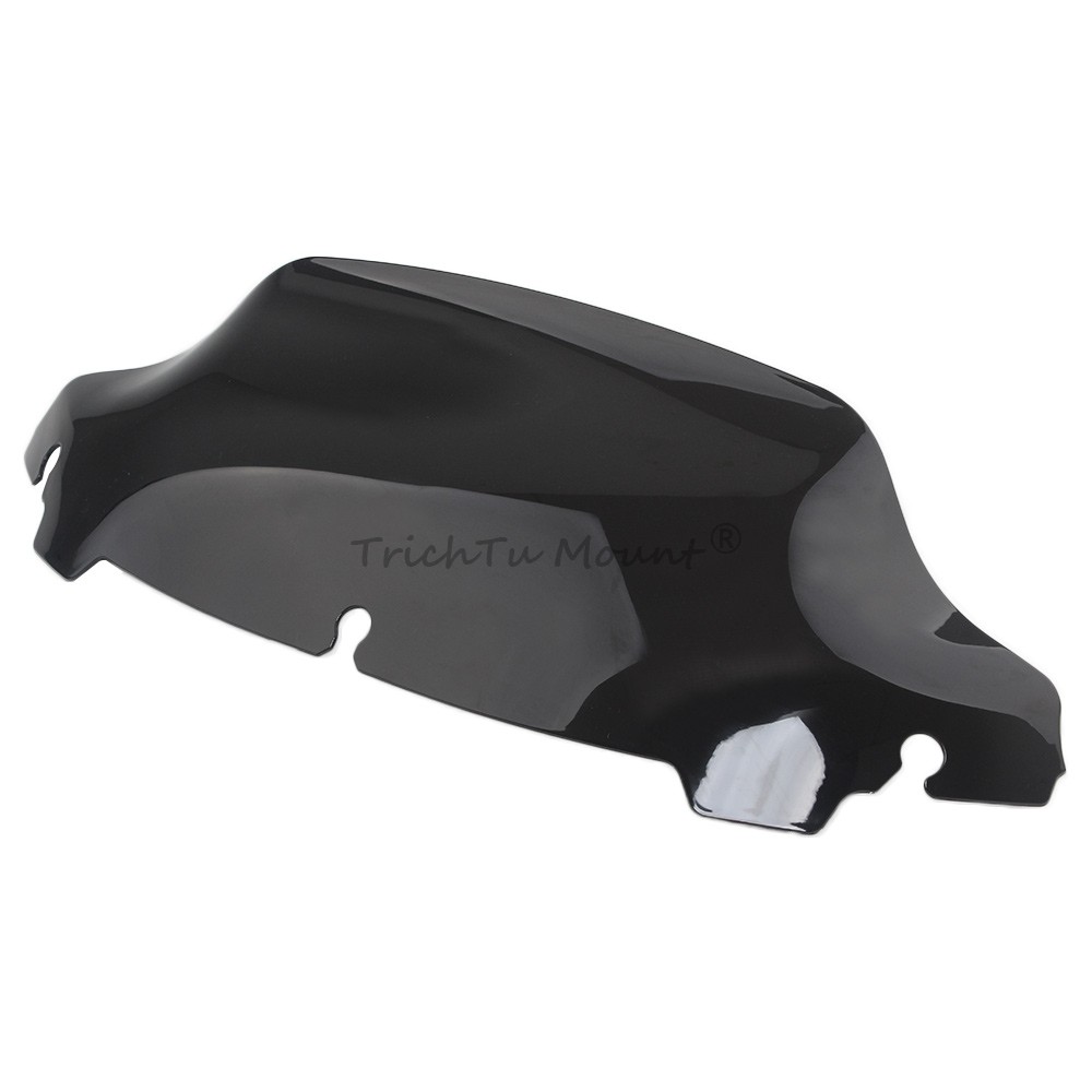 7" Front Wave Windshield Black Windscreen Noise Reduction For Harley Road Glide