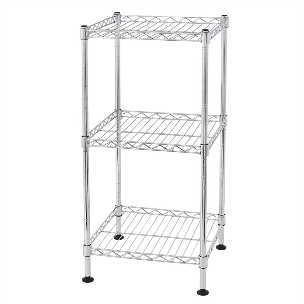 3 Tier Steel Wire Storage Shelving Rack Kitchen Office Garage Tower Wire Shelf