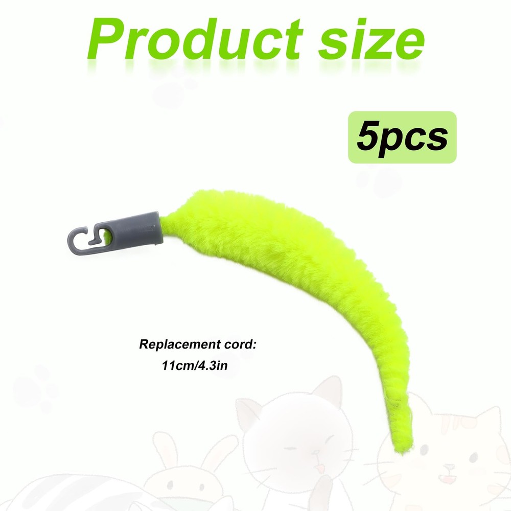 BOXOB 5 Pcs Cat Ball Toy Replacement Tails, Interactive Cat Toy Tail Accessor...