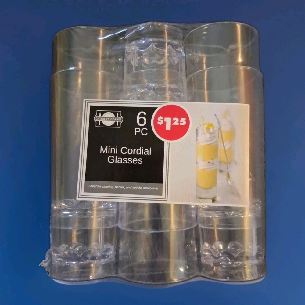 Catering Clear Plastic Mini Cordial Glasses, (6-ct. Packs)