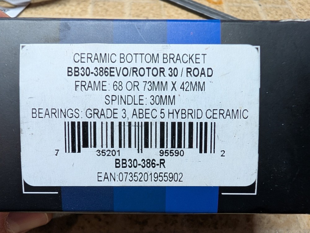 Kogel Ceramic Bottom Bracket BB30 to 386