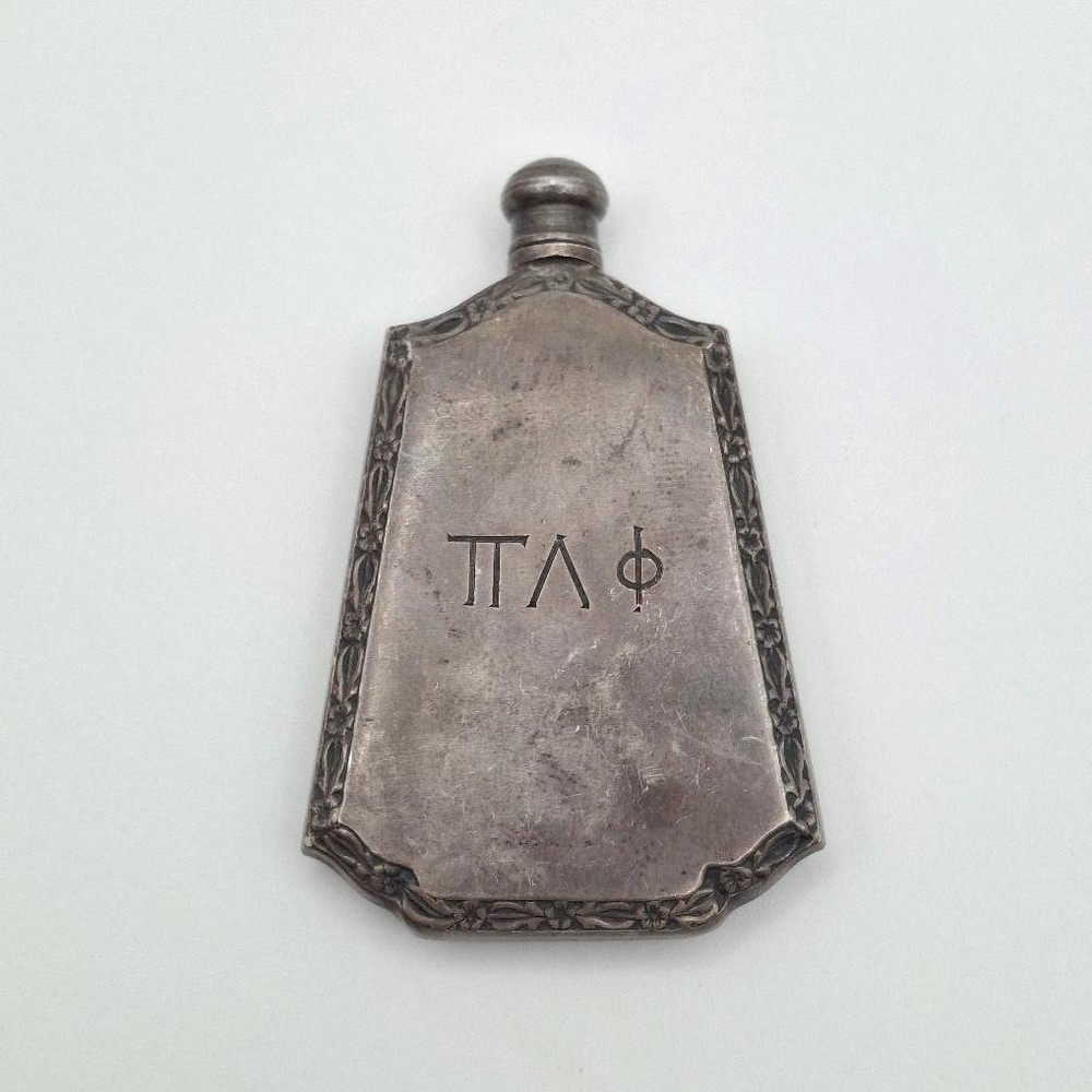 Antique 925 Sterling Silver Pi Lambda Phi PILAM Perfume Flask Vial Bottle w/ Lid