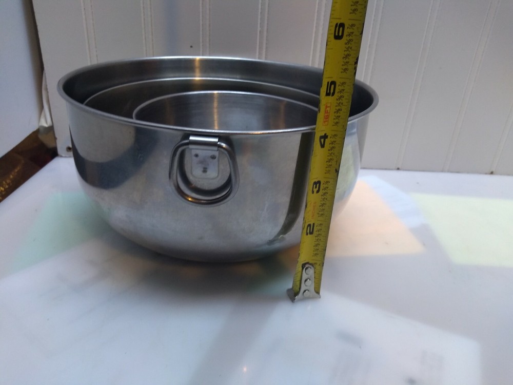 Revere Ware Stainless Bake-ware 3pcs Nesting Mixing Batter Bowl Dish Thumb Ring