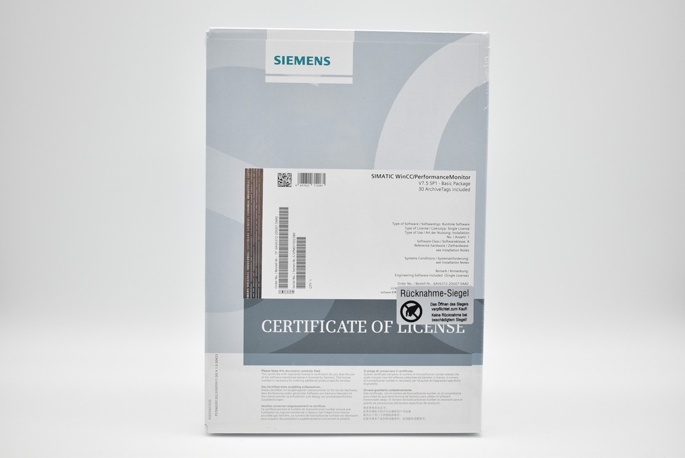 Siemens Simatic WinCC/PerformanceMonitor V7.5 SP1 Basic 6AV6372-2DG07-5AA0