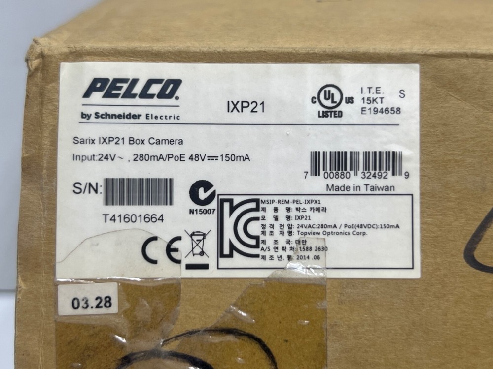 PELCO IXP21 SARIX BOX CAMERA BY SCHNEIDER ELECTRIC