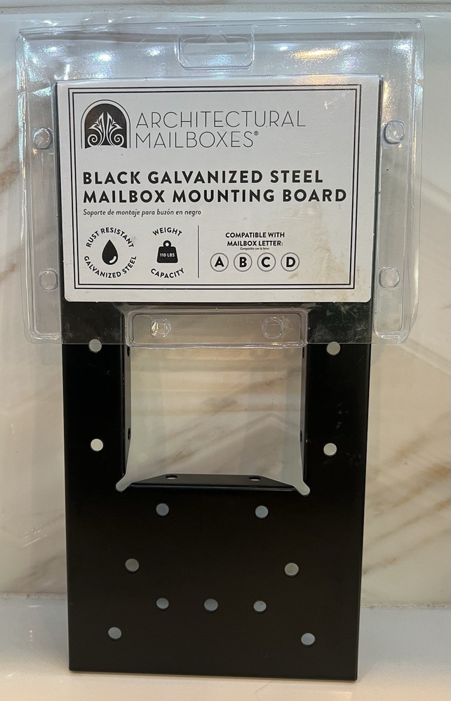 Architectural Mailboxes Black Mailbox mounting board black - hardware included