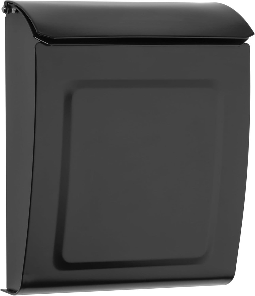 Modern Black Wall-Mounted Mailbox with Lock: Secure Your Mail Elegantly