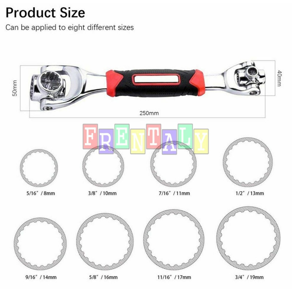 52 in 1 Universal Wrench Adjustable Tools Multi-Function Socket Tiger Spanners