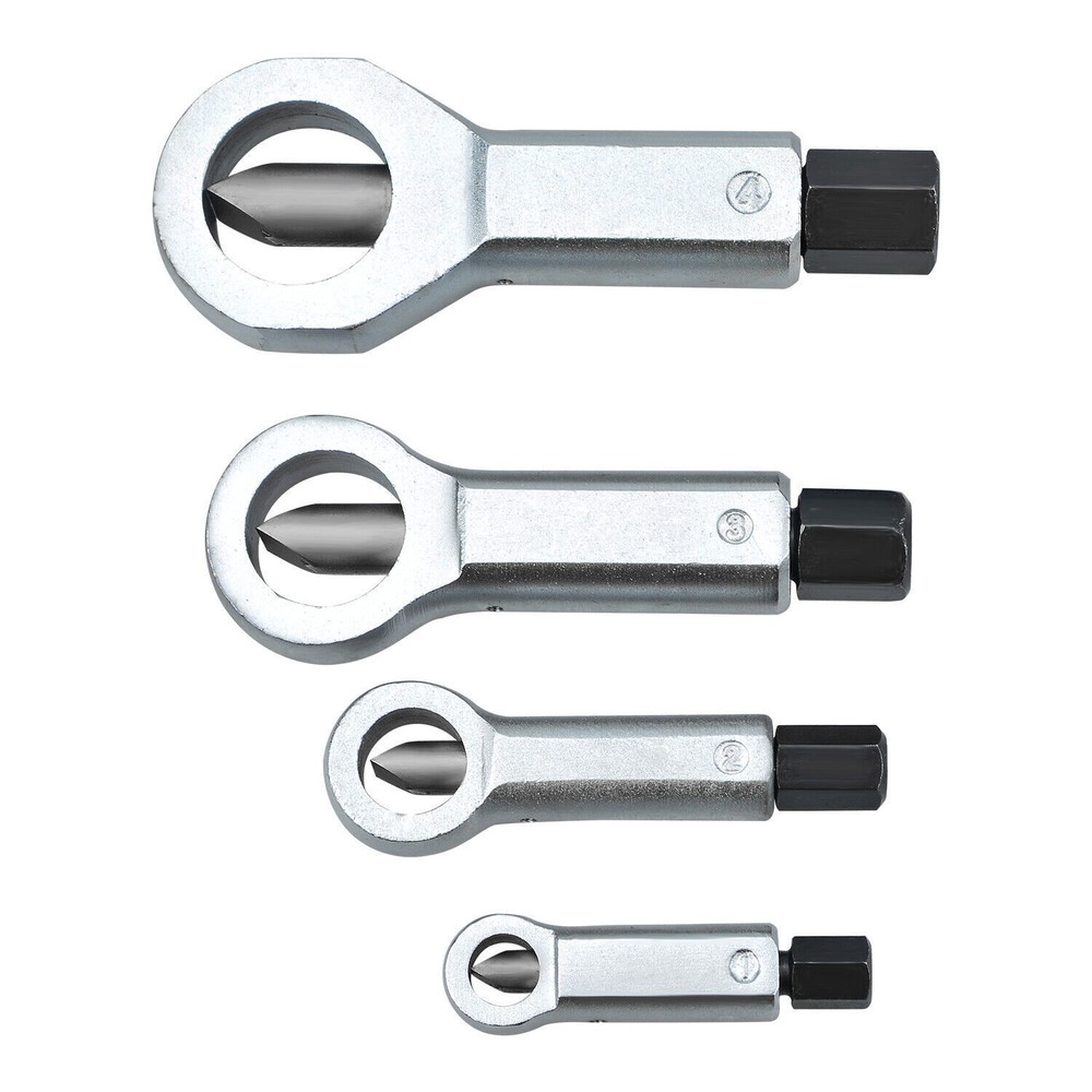 4pcs Nut Splitter Tool Broken Damaged Stuck Remover Puller Corroded Split Set
