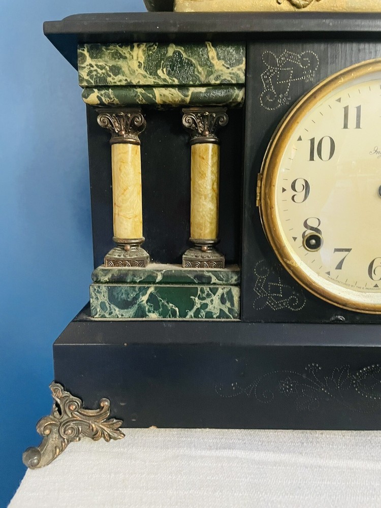 Ingraham Neoclassical Mantel Clock Antique