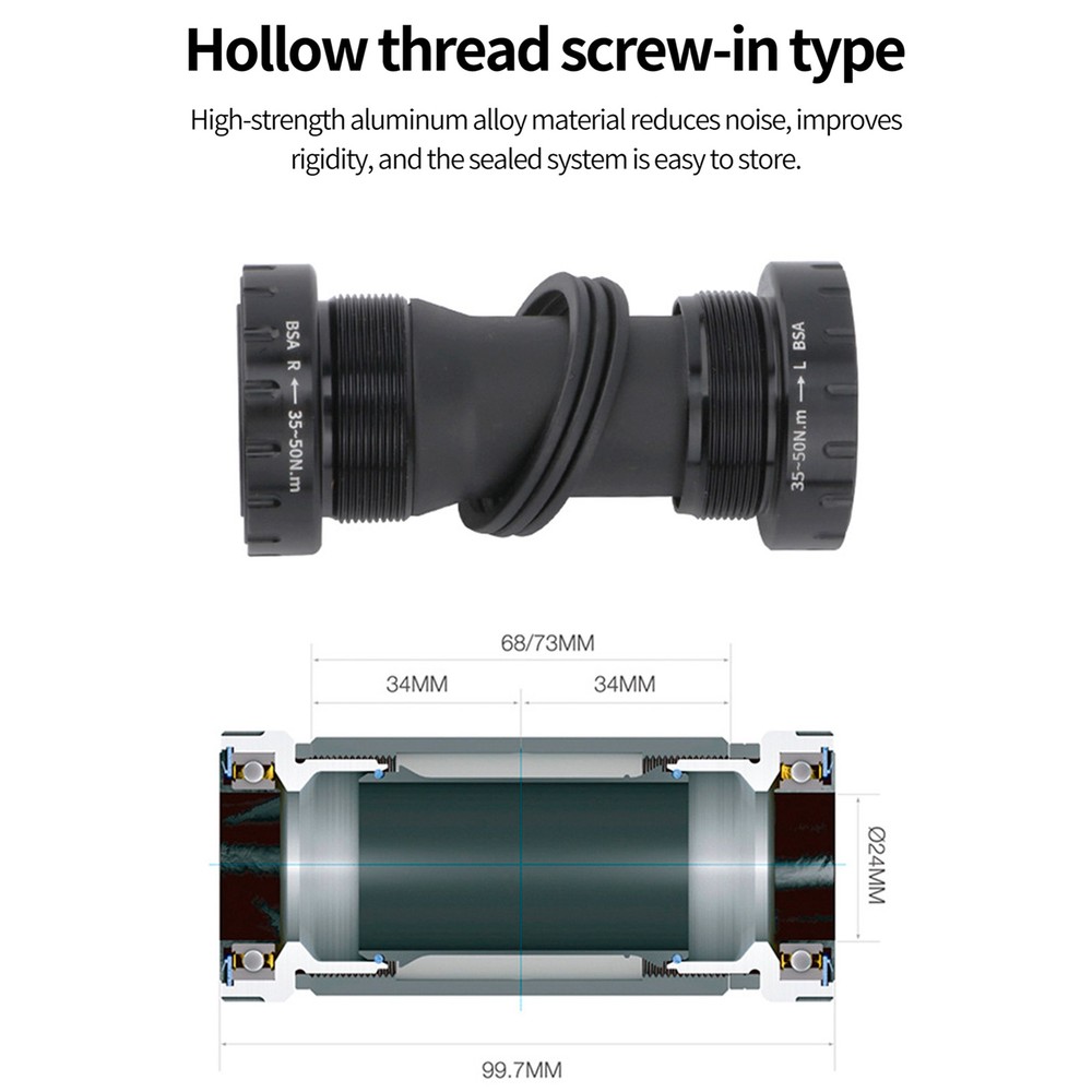 MEROCA Crankset Bottom Bracket 36T Black