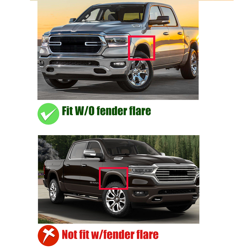 Pair For 2019-2022 Dodge Ram 1500 Front Bumper Filler Panel Left & Right Side