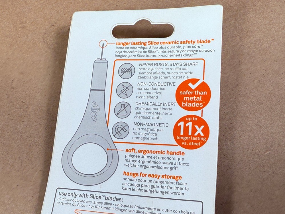 Slice Precision Knife with Ceramic Blade Unique Handle & Finger Grip 10518 10580