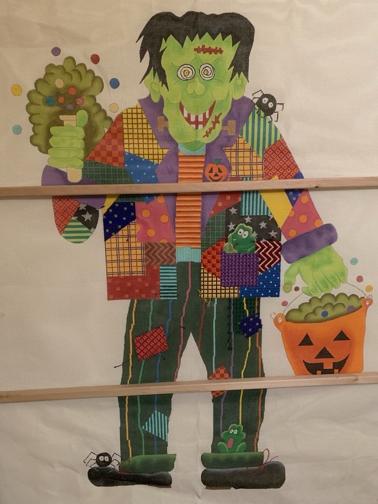 “Patchwork Frankenstein” Needlepoint 13 Mesh 30” x 42” By Renaissance Designs