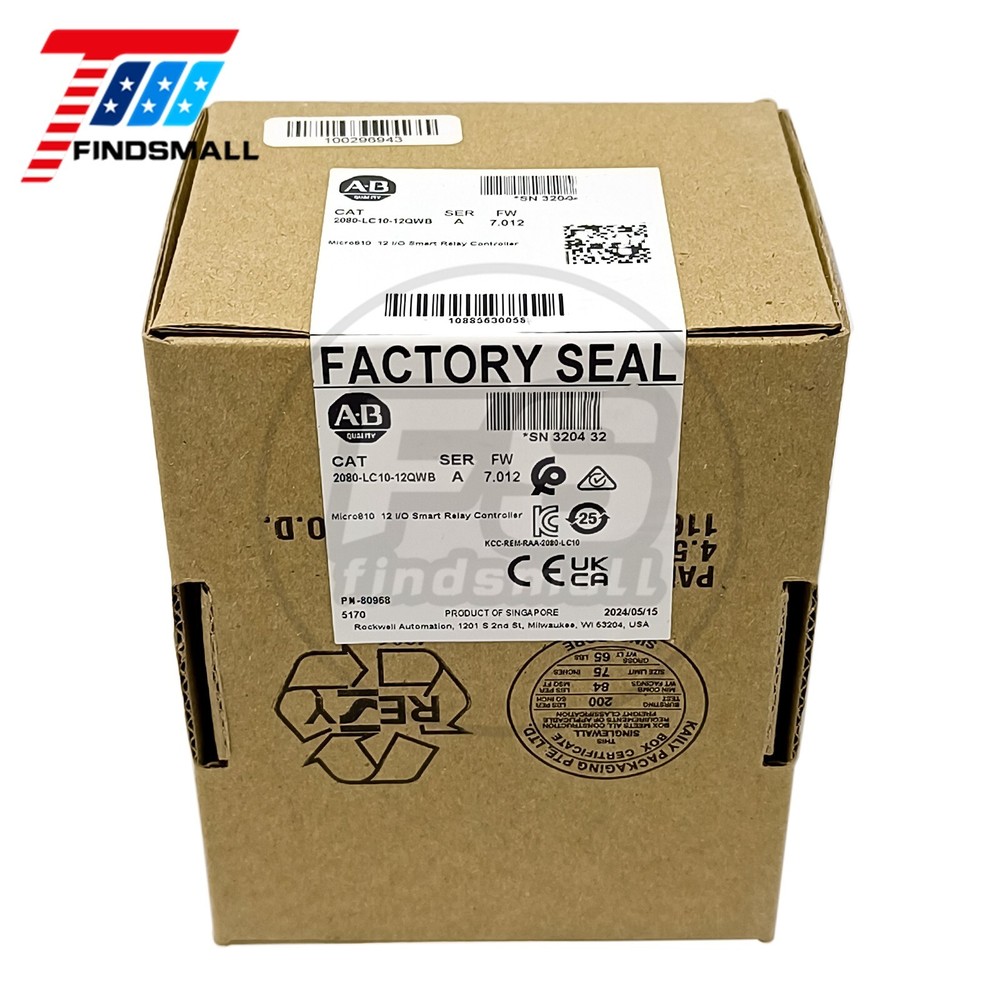 New Sealed Allen-Bradley 2080-LC10-12QWB Ser A Micro810 12 I/O Controller