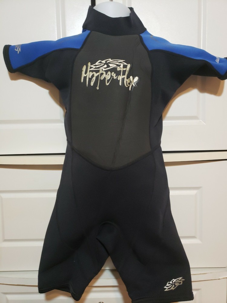 Hyperflex Wetsuit Shorty Youth Size 2 Black Blue Access Back Zip