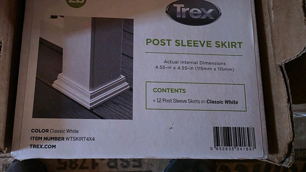 Trex Transcend PVC post skirt 4"