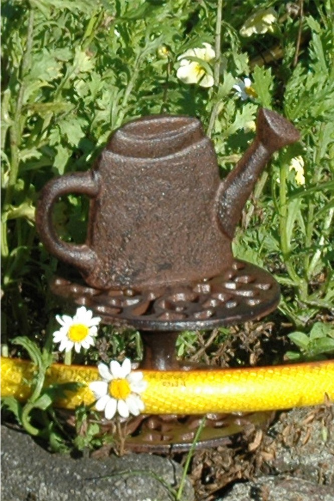 Antique Hose Guide Watering Can, Brown