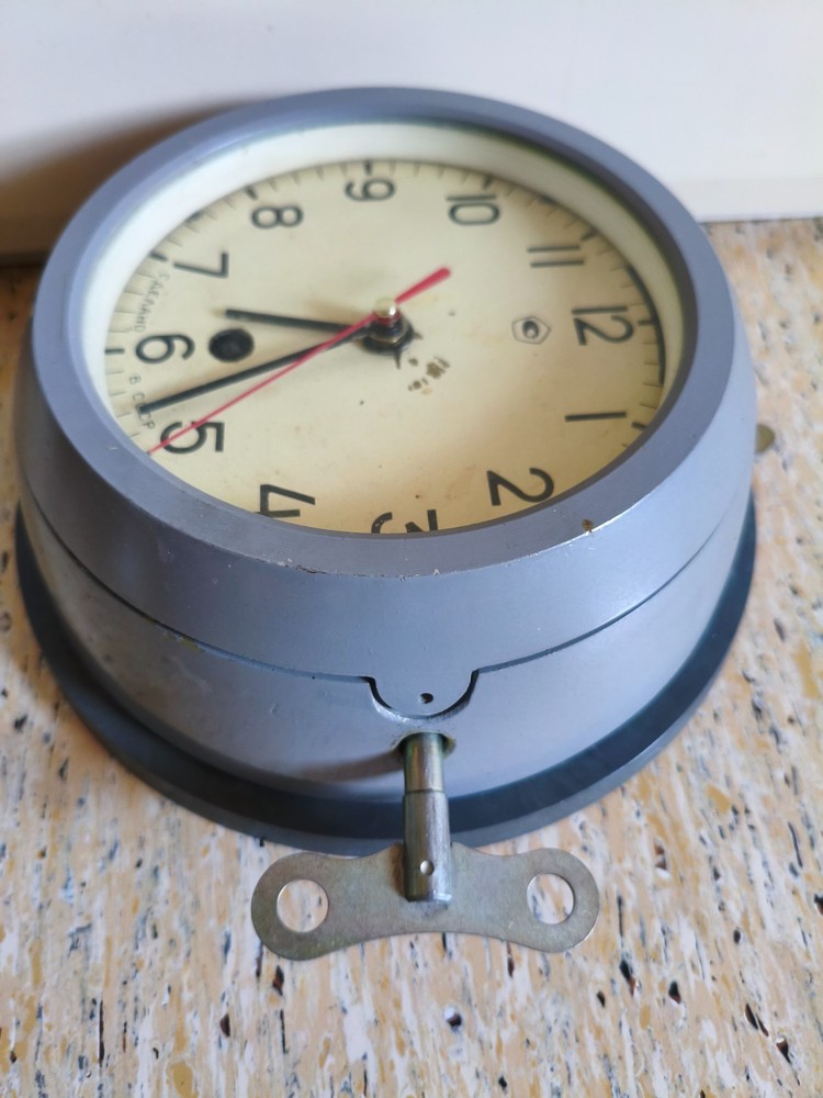 Vintage Soviet Marine Ship Clock – Original Chistopol Navy Timepiece – Functiona