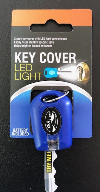 2 Key Cover LED Bright Light Keychain Torch Flashlight Keyring Case Cap