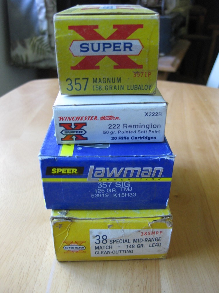 4 Boxes - Win Western 222 -Western 38 - Speer 357 - Western 357 - Empty Boxes