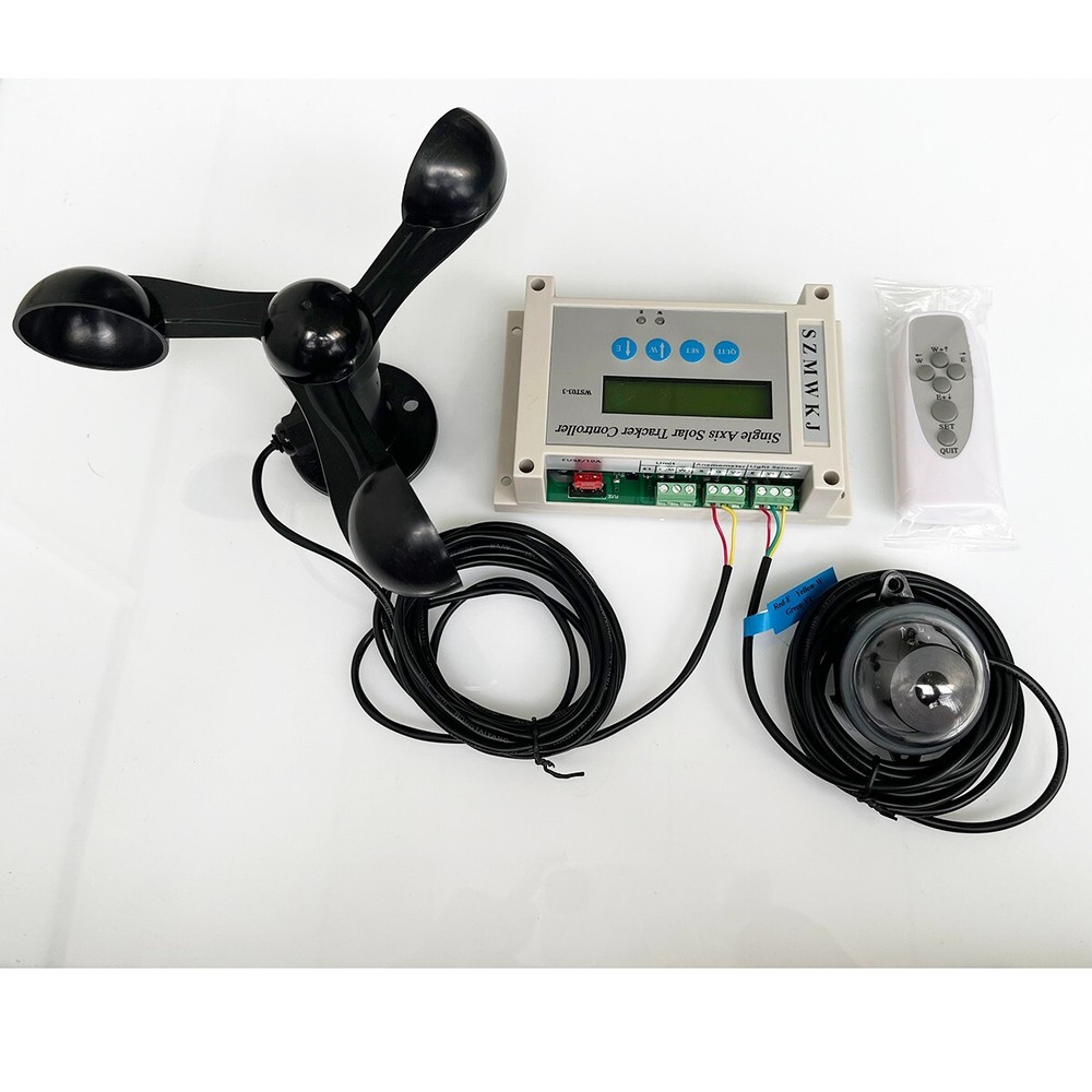 Solar Panel Auto Tracking LCD Single Axis Solar Tracker Controller W/ Anemometer