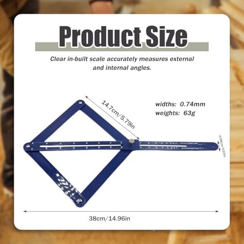 Corner Angle Finder Tool, Miter Saw Protractor with Scale, Miter Angle Blue
