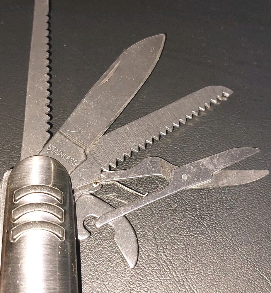 24 Pocket Knives. 10 Function Multi Tool Knife Scissors Wine Can Opener Philips