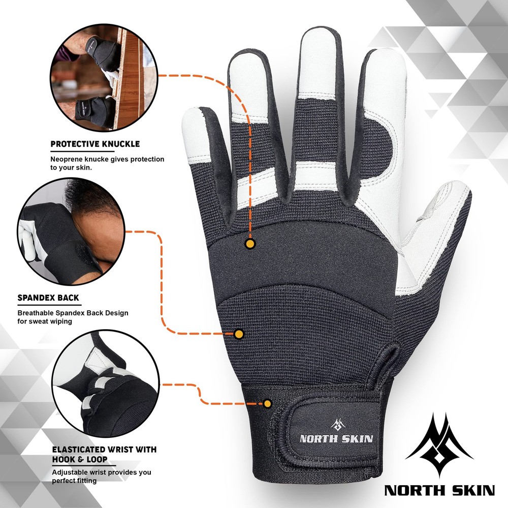 Gardening Thorn-Proof Working Gloves with Touch Screen Support, Thick Leather...